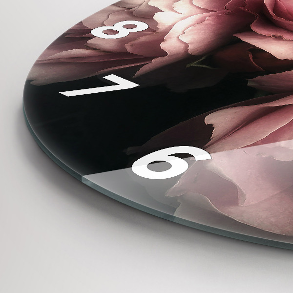 Pendule murale ronde Bouquet de roses roses