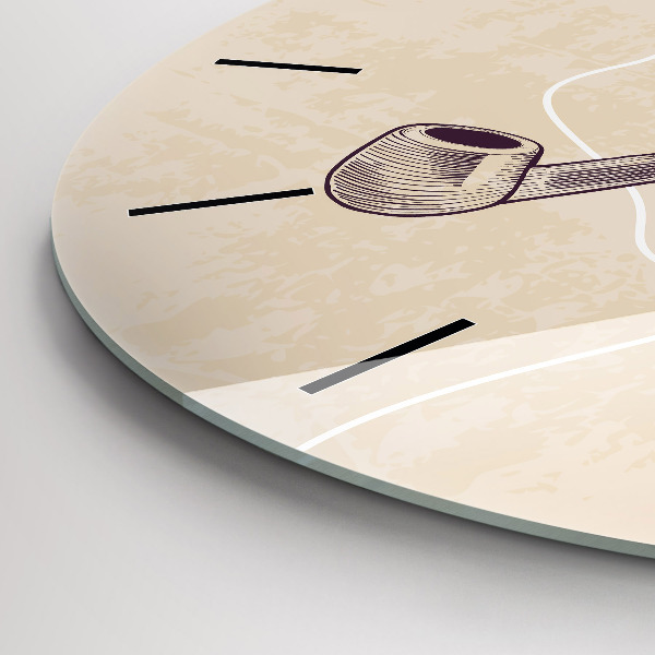 Pendule murale ronde Homme avec une pipe