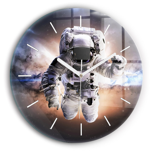 Pendule murale ronde 'Astronaute dans l''espace'