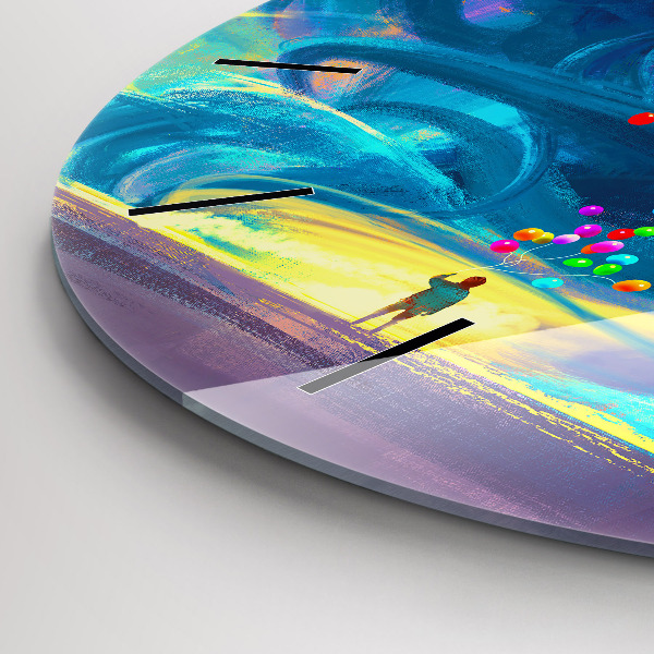 Pendule murale ronde Bébé et ballons