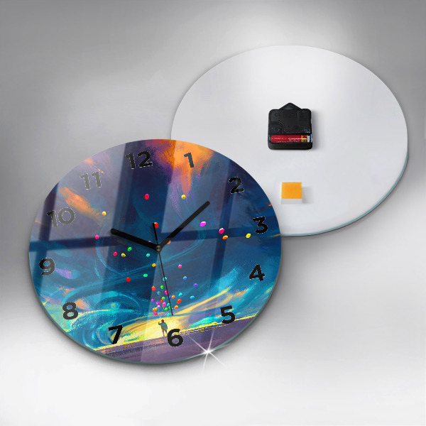 Pendule murale ronde Bébé et ballons