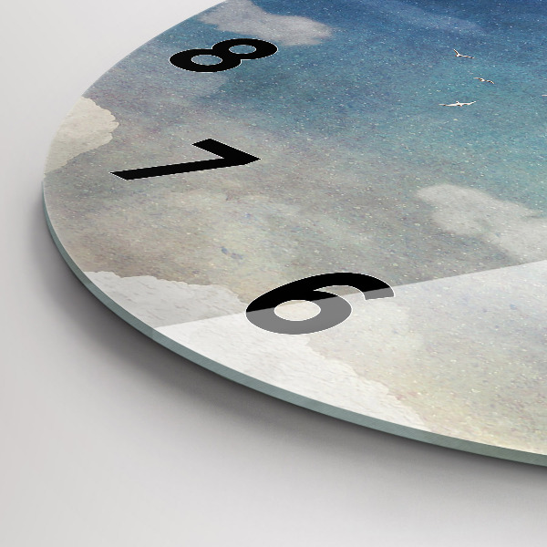 Pendule murale ronde Fille sur la lune