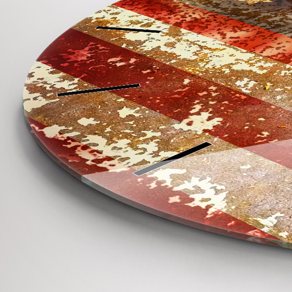 Pendule murale ronde Drapeau américain vintage