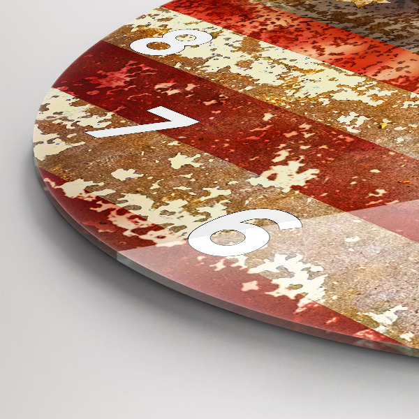 Pendule murale ronde Drapeau américain vintage