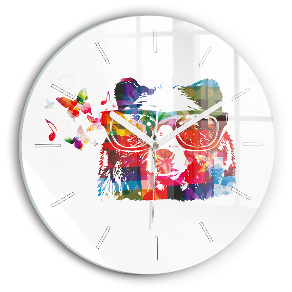 Pendule murale ronde 'Tête d''ours'