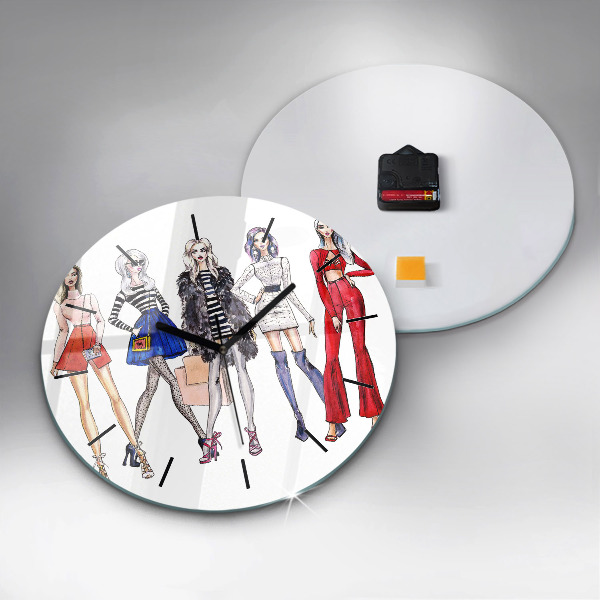 Pendule murale ronde Filles à la mode