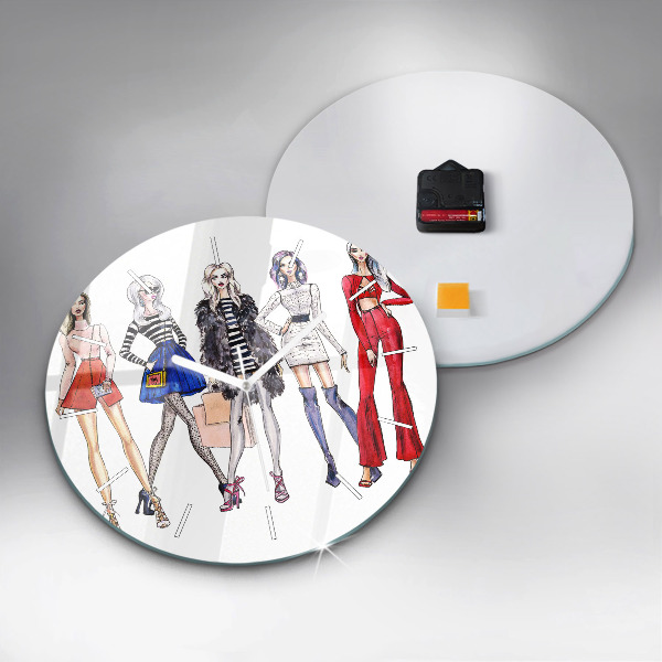 Pendule murale ronde Filles à la mode