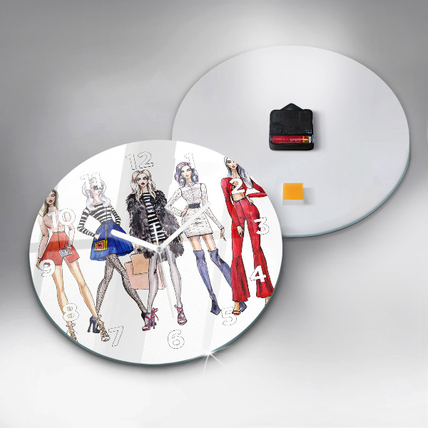 Pendule murale ronde Filles à la mode