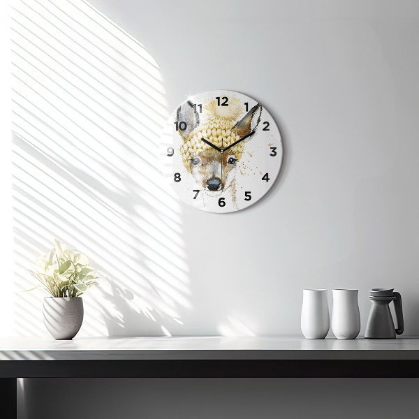 Pendule murale ronde Un cerf
