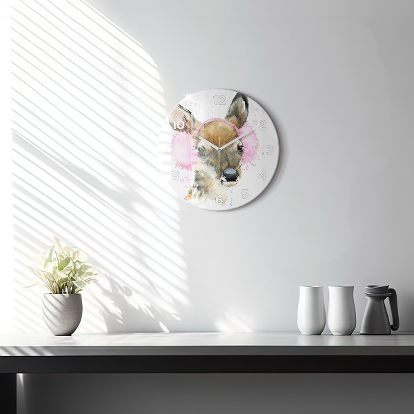 Pendule murale ronde Cerf des forêts