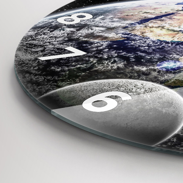 Horloge ronde Terre Lune Soleil