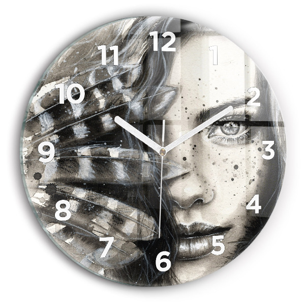 Horloge ronde Portrait peint