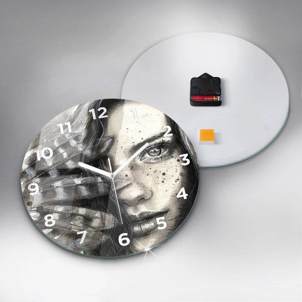 Horloge ronde Portrait peint