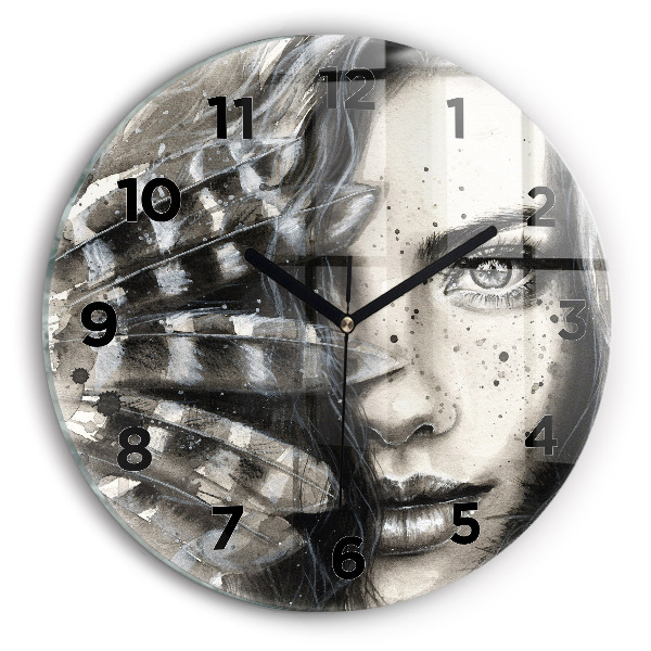 Horloge ronde Portrait peint