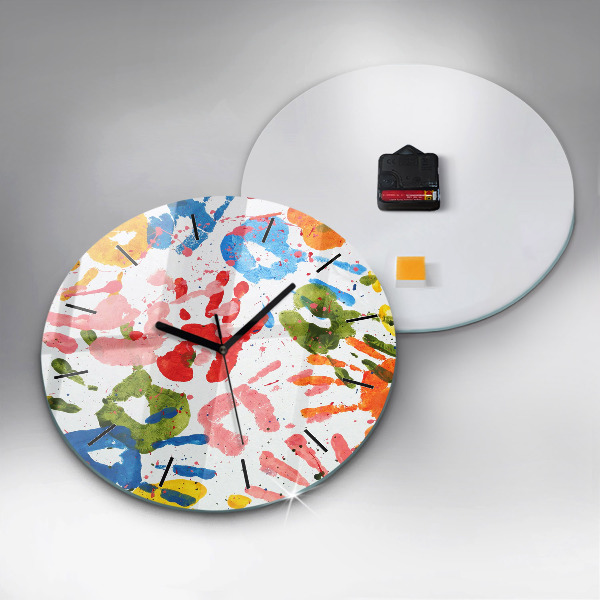 Horloge ronde 'Empreintes de mains d''enfants'