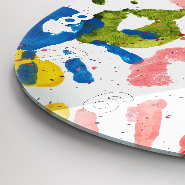 Horloge ronde 'Empreintes de mains d''enfants'