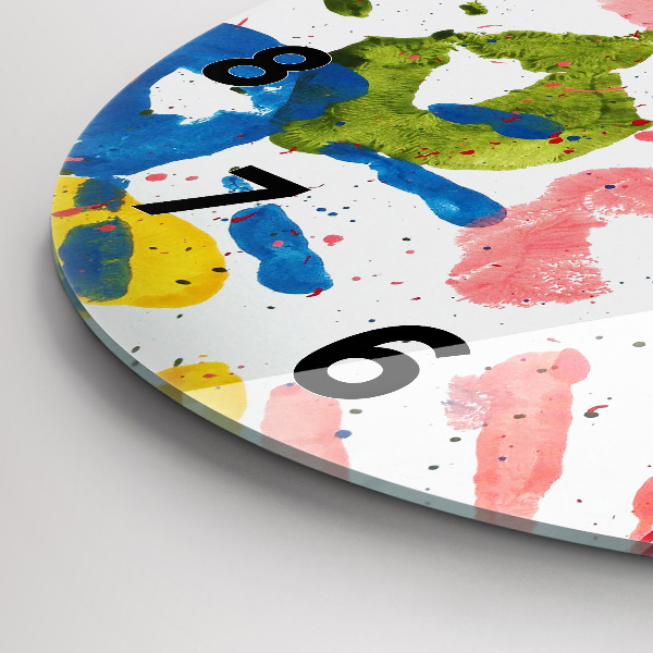Horloge ronde 'Empreintes de mains d''enfants'