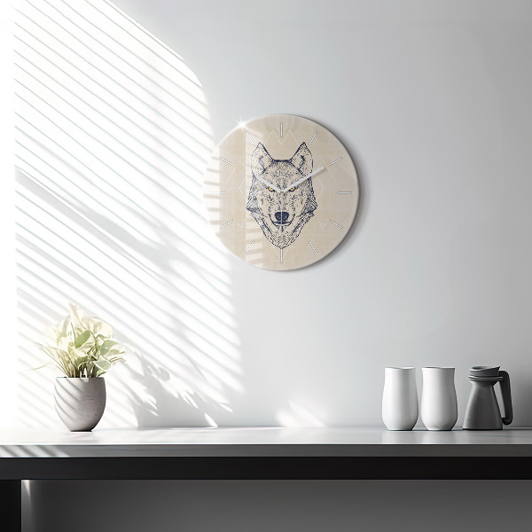 Horloge ronde Tête de loup