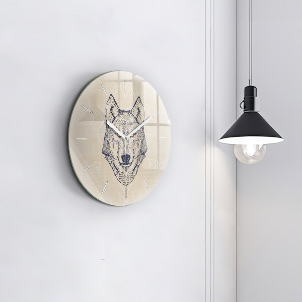 Horloge ronde Tête de loup