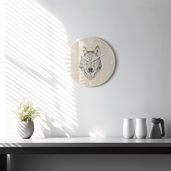 Horloge ronde Tête de loup