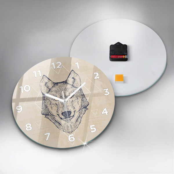 Horloge ronde Tête de loup