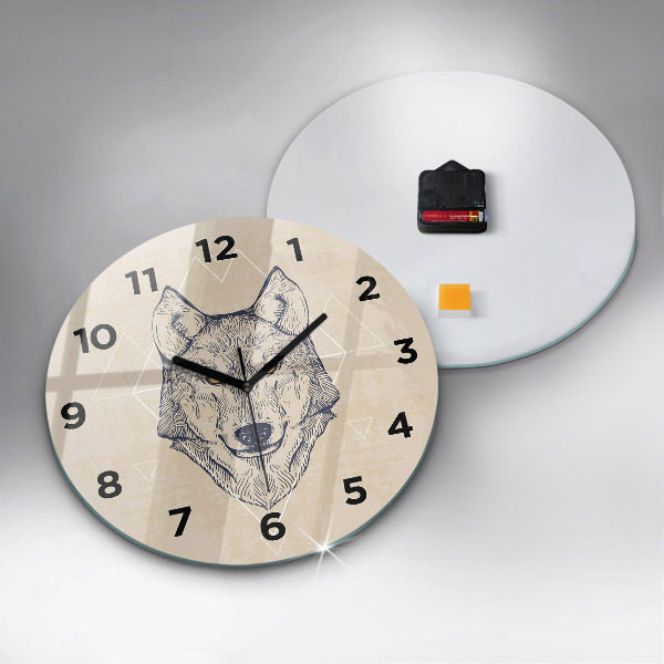 Horloge ronde Tête de loup