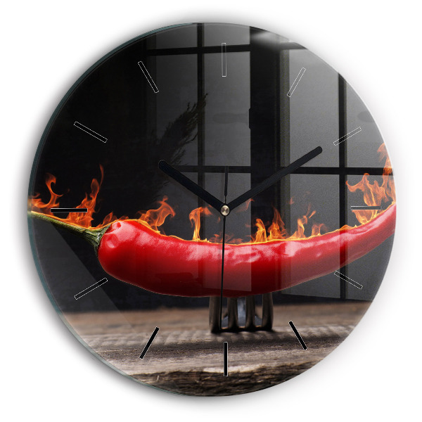 Horloge ronde poivre pepperoni