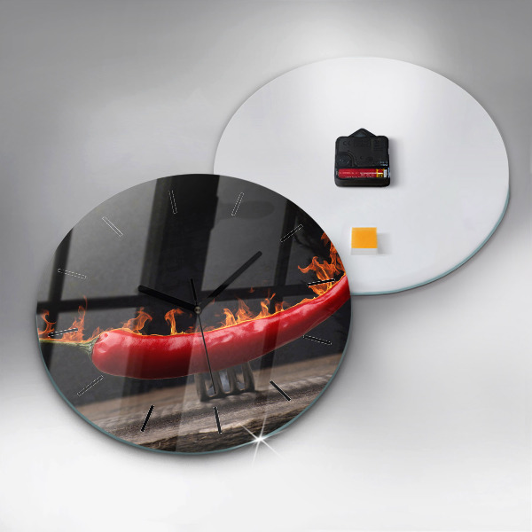 Horloge ronde poivre pepperoni