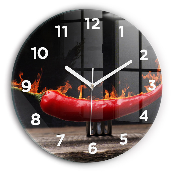 Horloge ronde poivre pepperoni