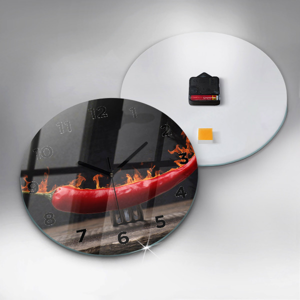 Horloge ronde poivre pepperoni