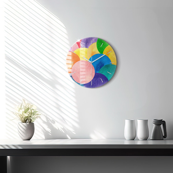 Horloge ronde Cercles abstraits