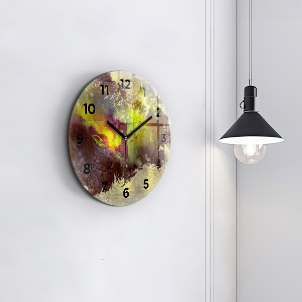 Horloge ronde Femme dans la forêt