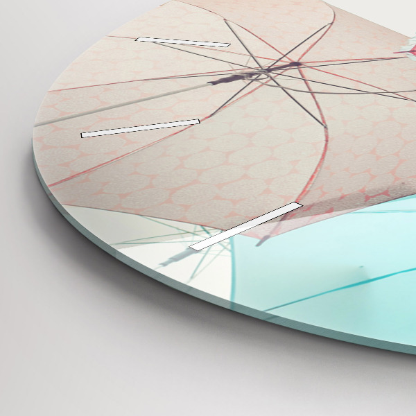 Horloge ronde Parapluies pastel