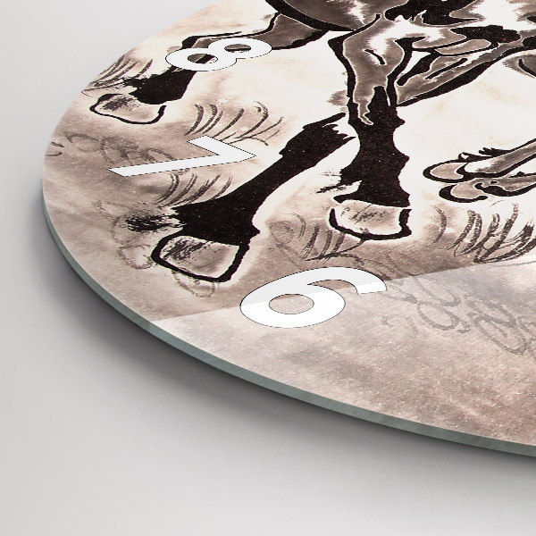 Horloge ronde Chevaux au galop