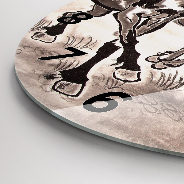Horloge ronde Chevaux au galop