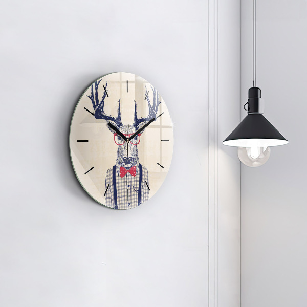 Horloge ronde Cerf en chemise