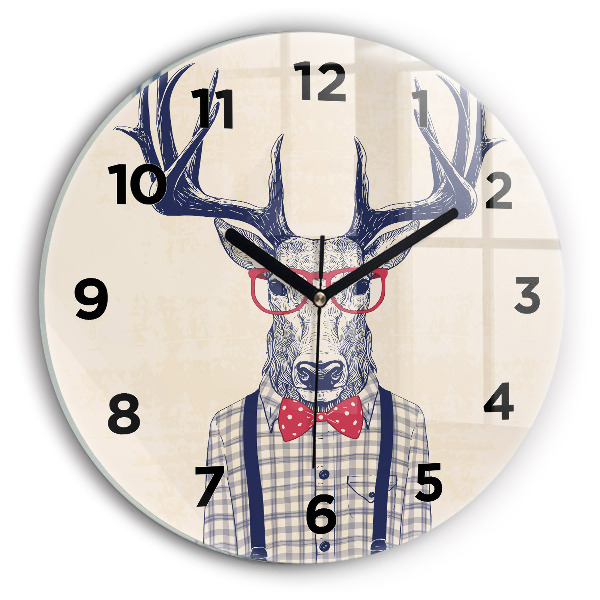 Horloge ronde Cerf en chemise