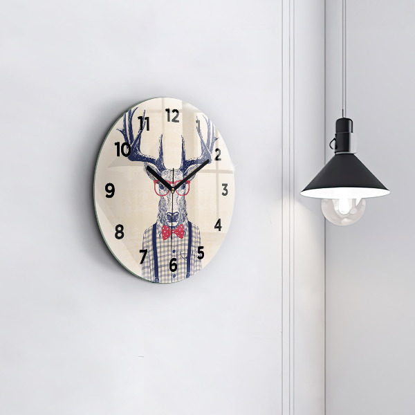 Horloge ronde Cerf en chemise