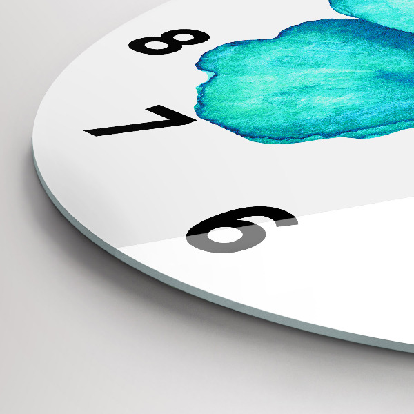 Horloge ronde 'Papillon d''été turquoise'