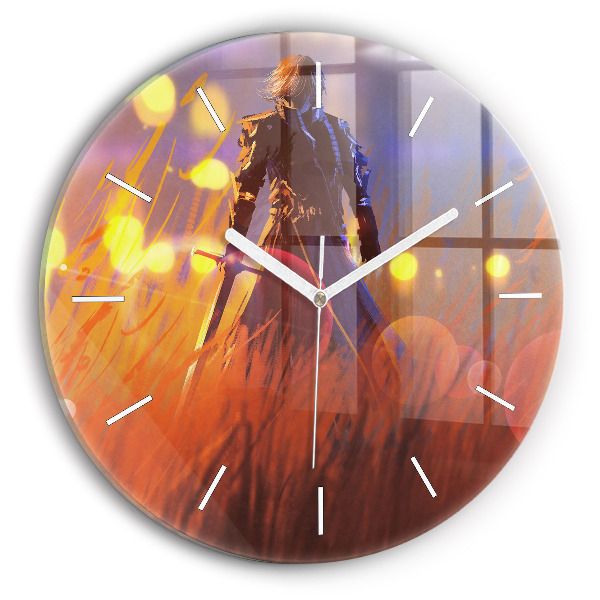 Horloge ronde Chevalier avec une épée