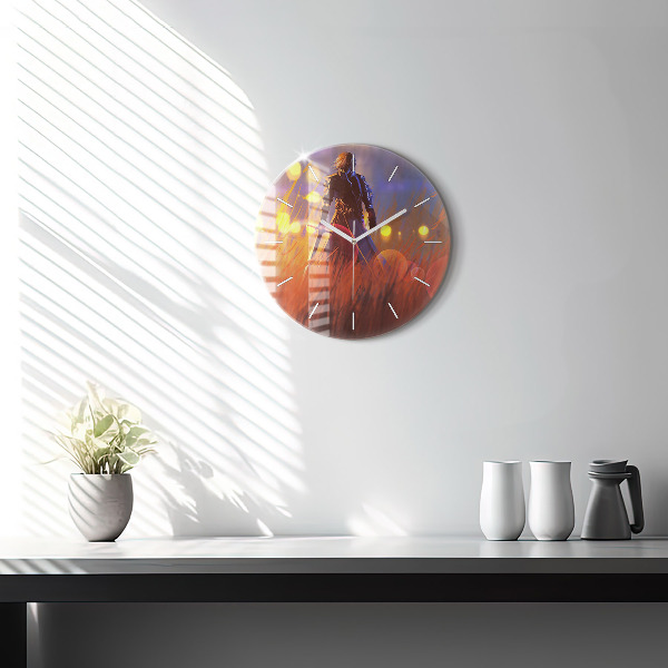 Horloge ronde Chevalier avec une épée