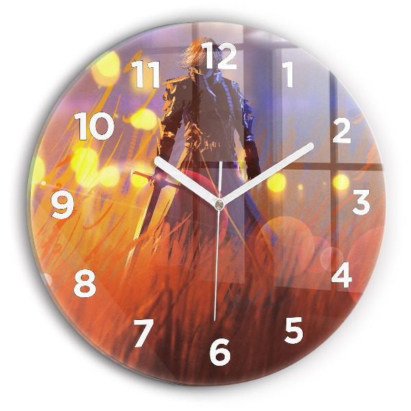 Horloge ronde Chevalier avec une épée