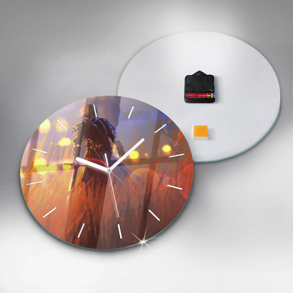 Horloge ronde Chevalier avec une épée
