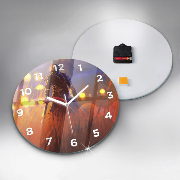 Horloge ronde Chevalier avec une épée