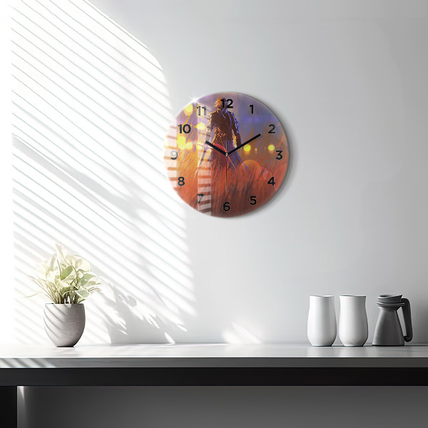 Horloge ronde Chevalier avec une épée