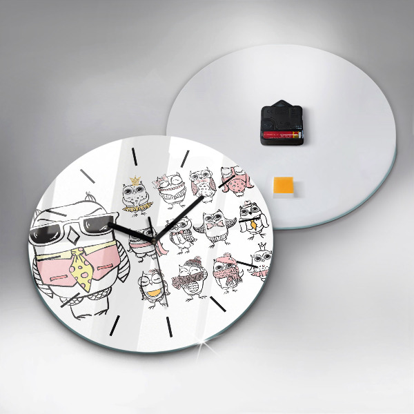 Horloge ronde Affiche vintage de hibou