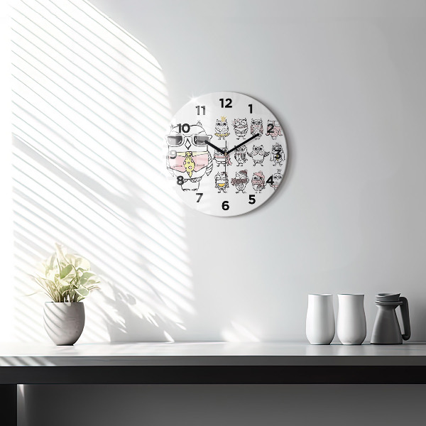 Horloge ronde Affiche vintage de hibou