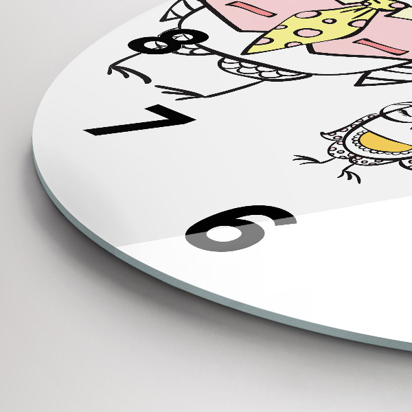 Horloge ronde Affiche vintage de hibou