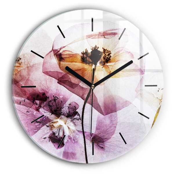 Horloge ronde Fleurs de pavot séchées
