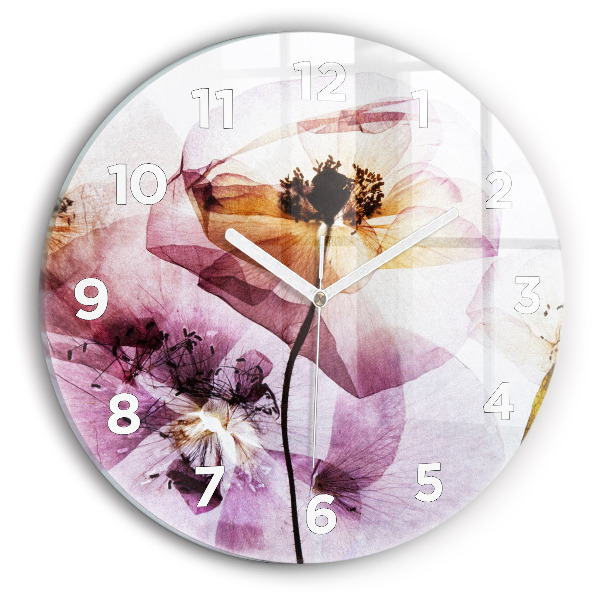 Horloge ronde Fleurs de pavot séchées